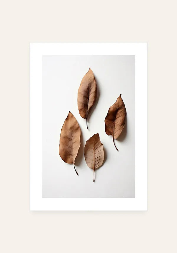 Quadro Folhas Marrom II com Borda