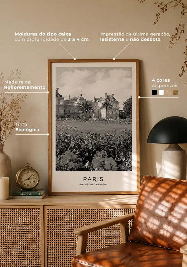 Quadro de Paris Jardim de Luxemburgo no ambiente