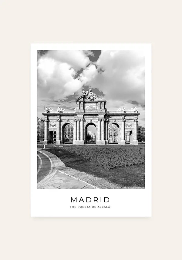 Quadro Madri Puerta de Alcalá em Preto e Branco