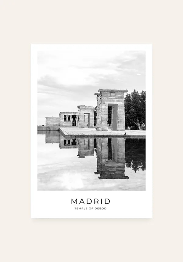 Quadro Madri Templo de Debod em Preto e Branco