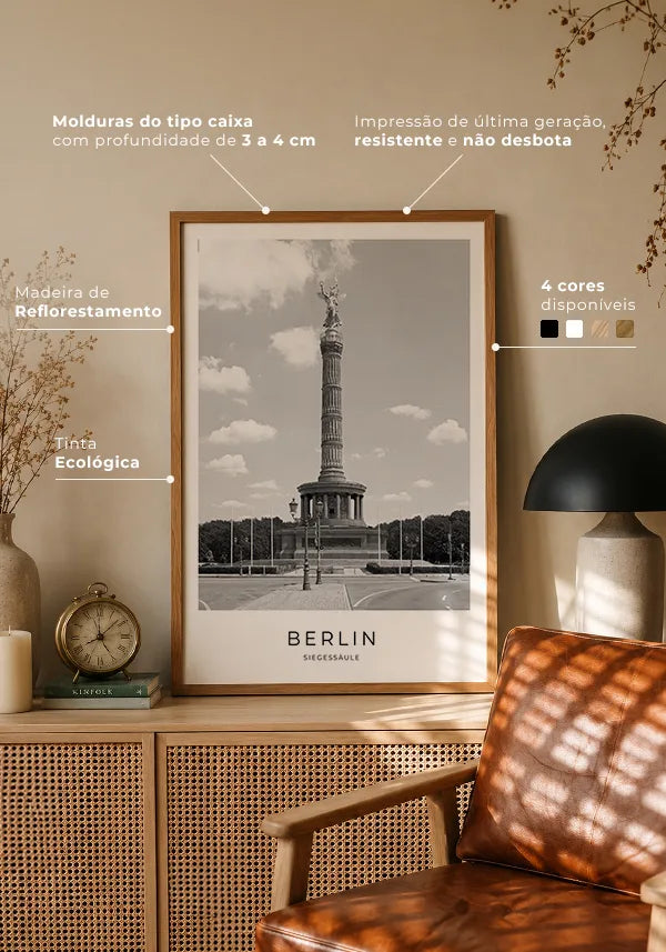 Quadro Decorativo Berlim Obelisco da Vitória no ambiente