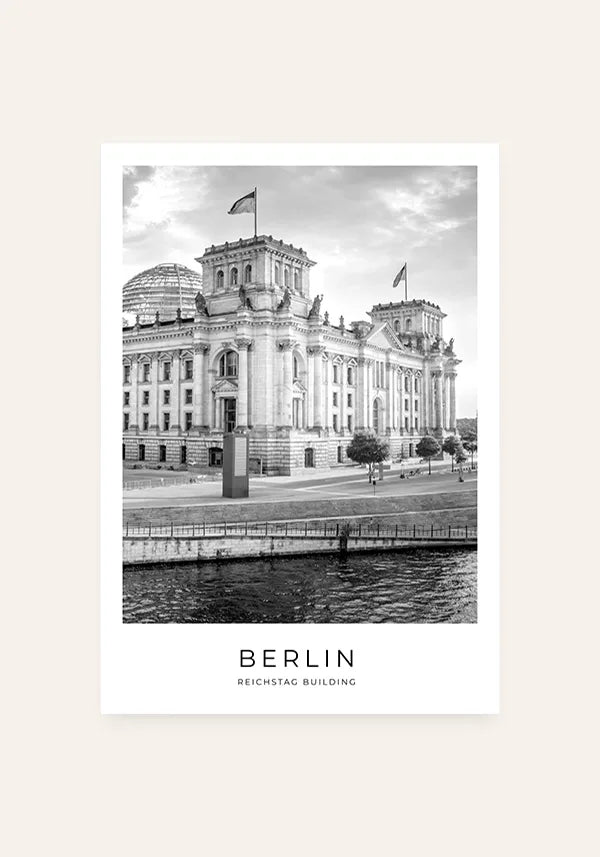 Quadro Berlim Palácio do Reichstag em Preto e Branco