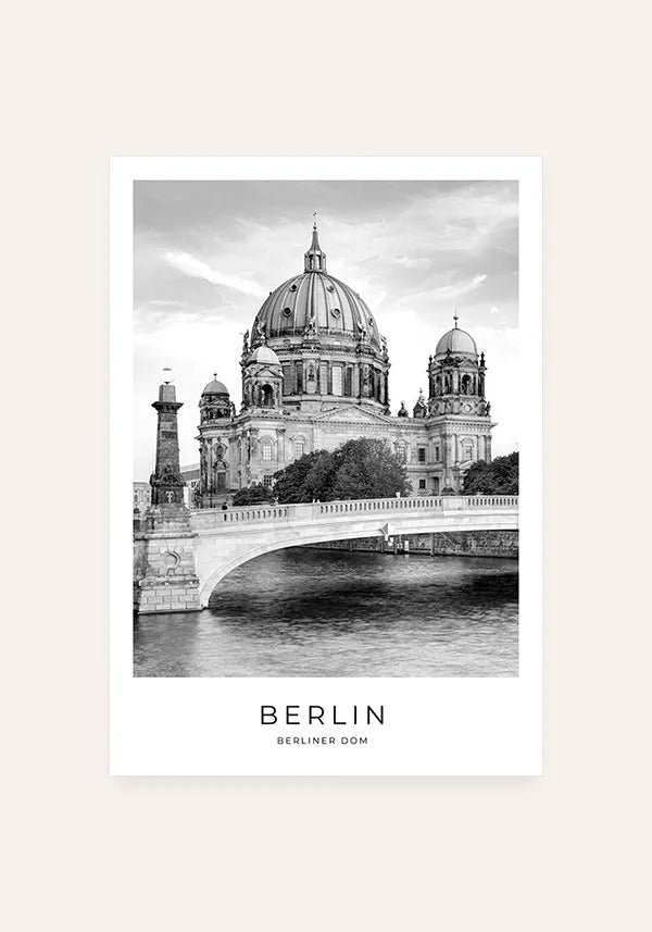 Quadro Berlim Berliner Dom em Preto e Branco