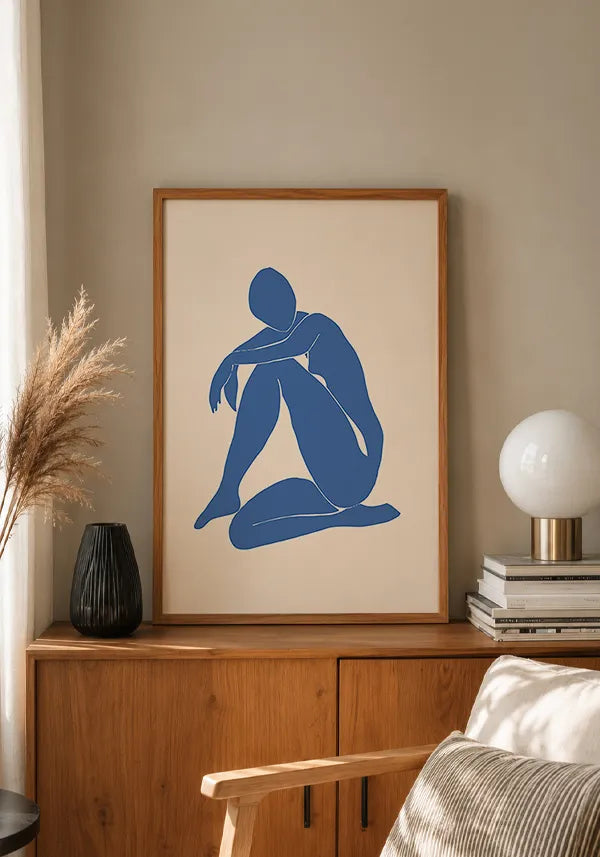 Quadro Matisse Inspired Art Silhuetas em Azul II