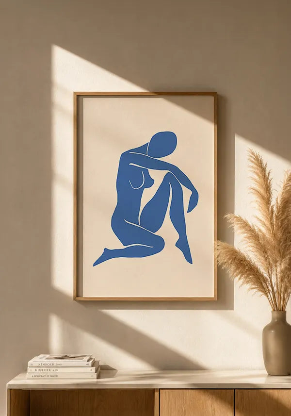 Quadro Matisse Inspired Art Silhuetas em Azul III
