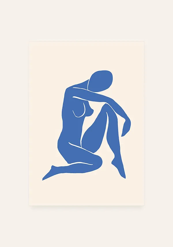 Quadro Matisse Inspired Art Silhuetas em Azul III
