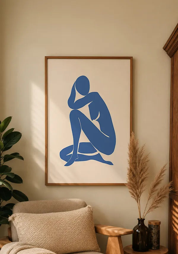 Quadro Matisse Inspired Art Silhuetas em Azul IV