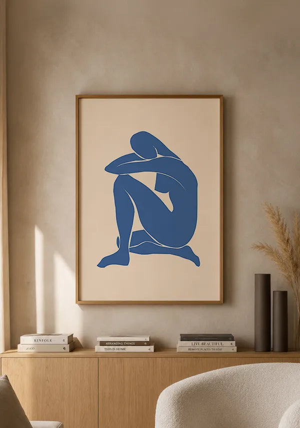 Quadro Matisse Inspired Art Silhuetas em Azul V