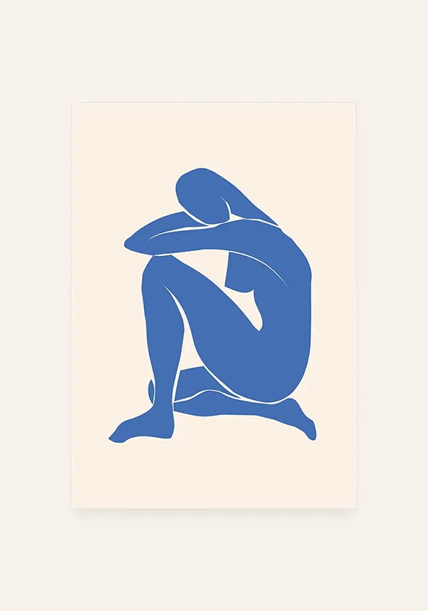 Quadro Matisse Inspired Art Silhuetas em Azul V