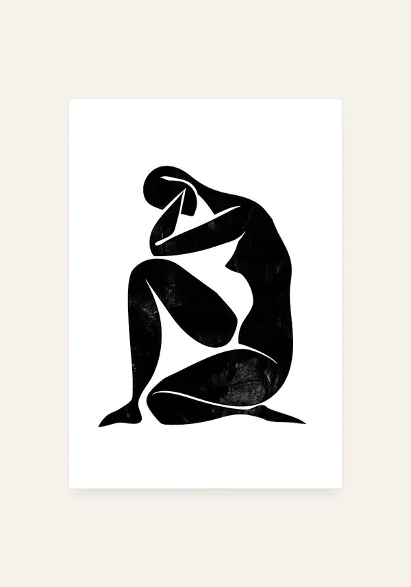 Quadro Matisse Inspired Art Silhuetas em Preto I