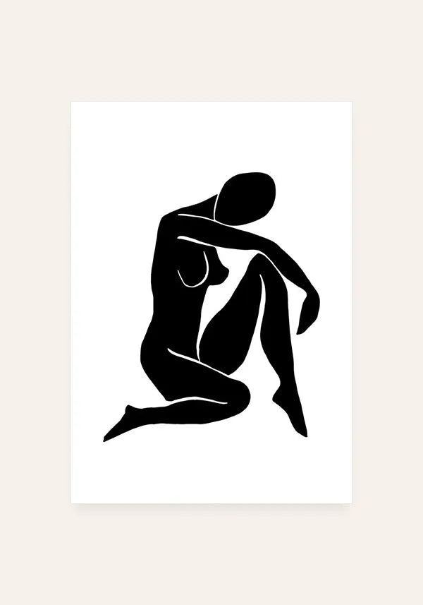 Quadro Matisse Inspired Art Silhuetas em Preto III