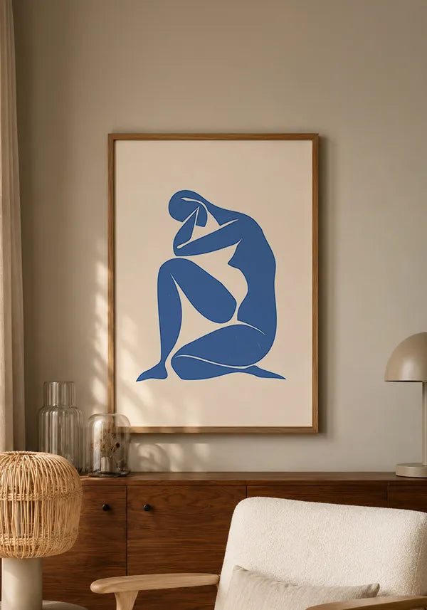 Quadro Matisse Inspired Art Silhuetas em Azul I