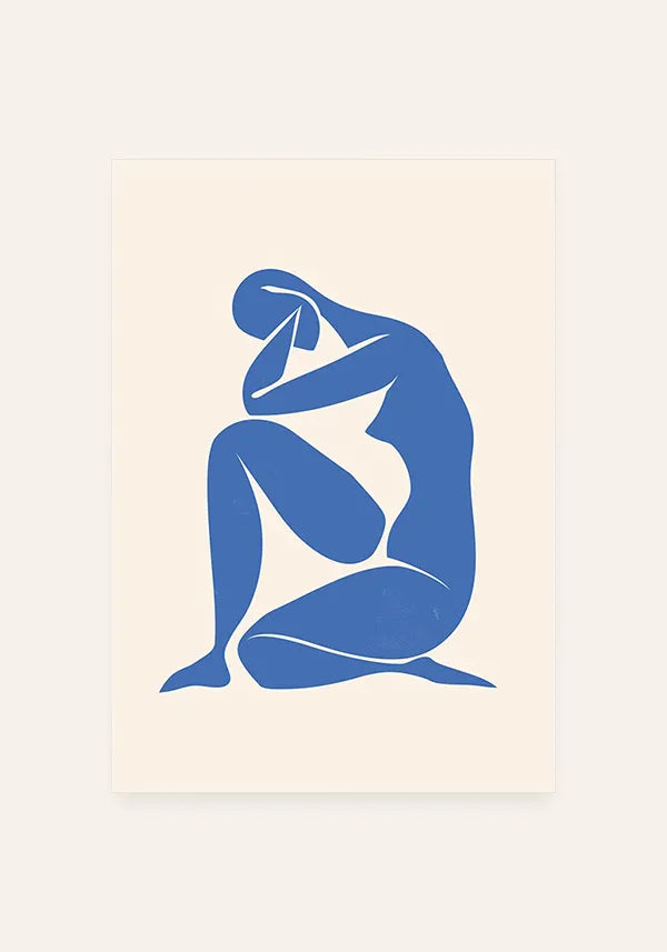 Quadro Matisse Inspired Art Silhuetas em Azul I