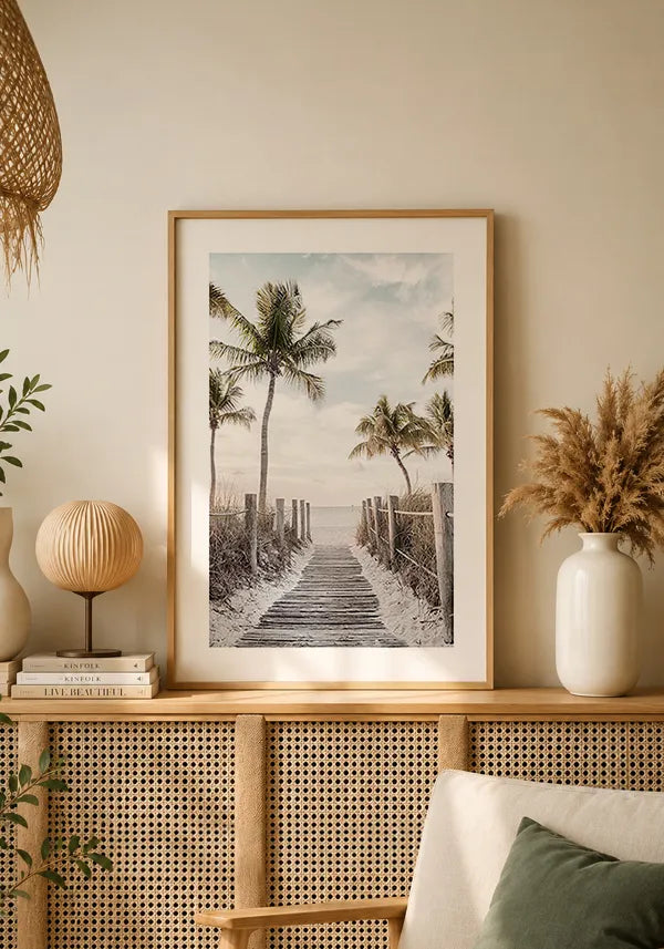 Quadro Caminho para a Praia com Borda