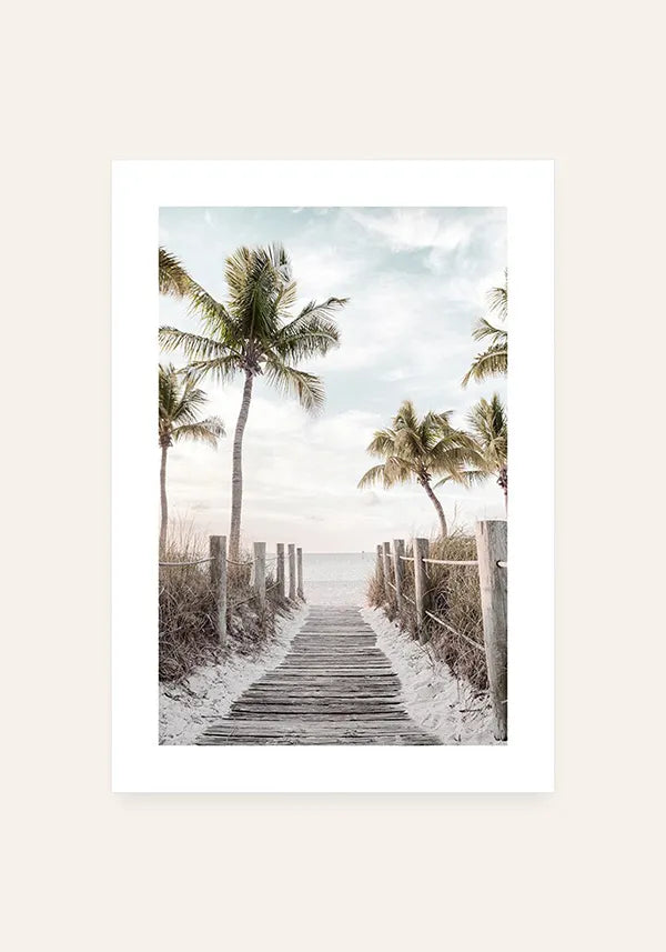 Quadro Caminho para a Praia com Borda