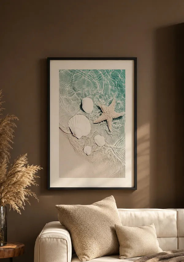 Quadro Conchas e Estrela do Mar com Borda