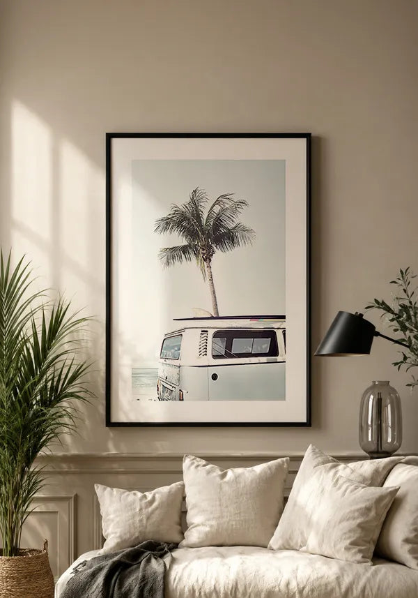 Quadro Kombi e Prancha de Surf com Borda