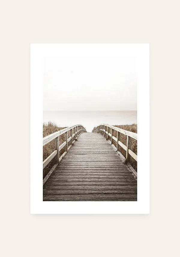 Quadro Deck na Praia com Borda