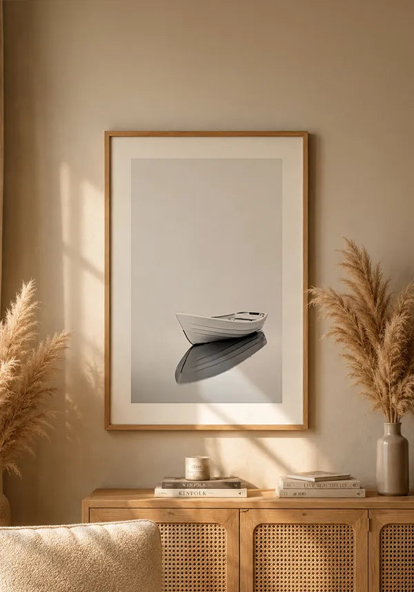 Quadro Barco Reflexo com Borda