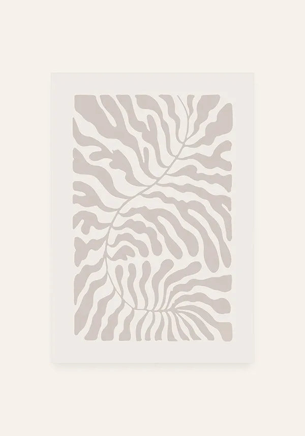 Quadro Matisse Inspired Art Folhagem em Bege