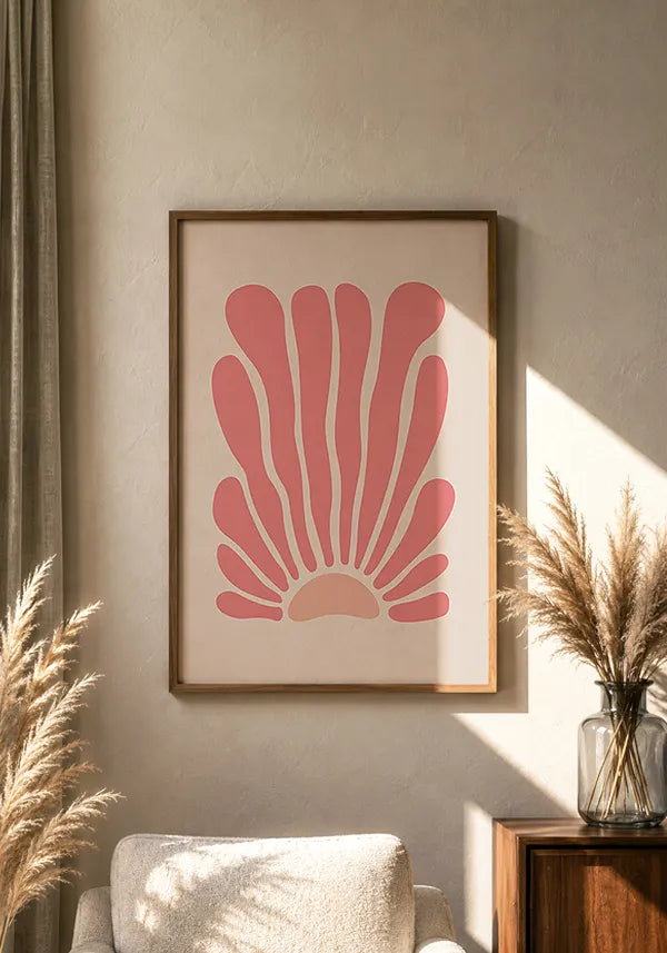 Quadro Matisse Inspired Art Folhas em Rosa I