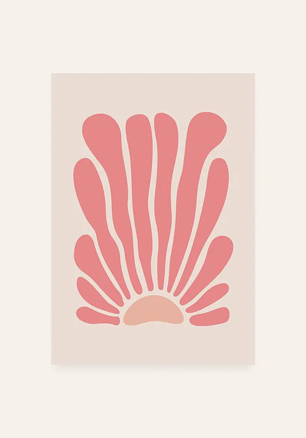 Quadro Matisse Inspired Art Folhas em Rosa I