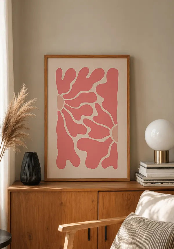 Quadro Matisse Inspired Art Folhas em Rosa III