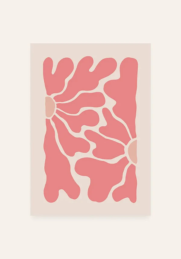 Quadro Matisse Inspired Art Folhas em Rosa III