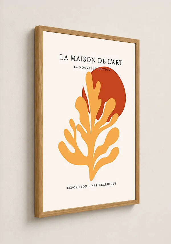 Quadro Matisse Inspired La Maison de L'art em Terracota IV - Moldura Premium - Freijo