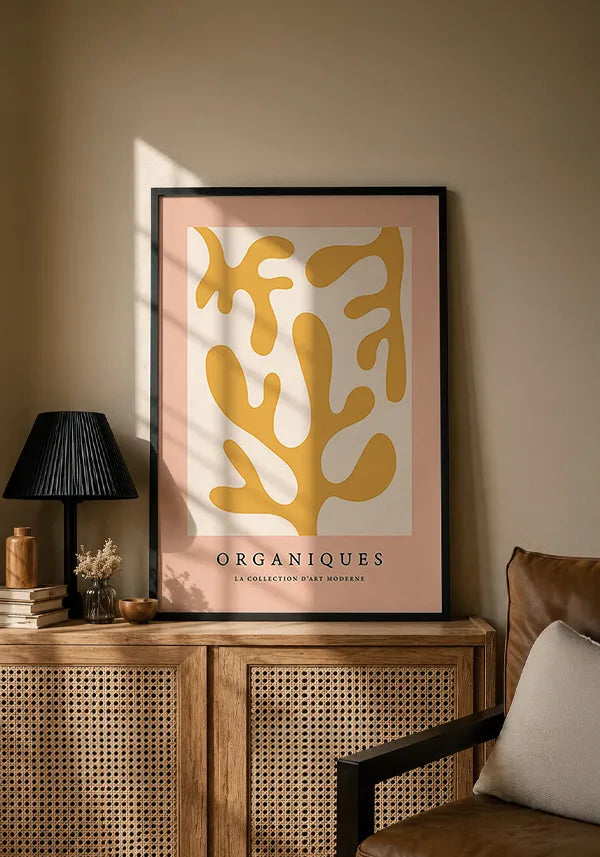 Quadro Matisse Inspired Art Formas Laranja e Rosa I