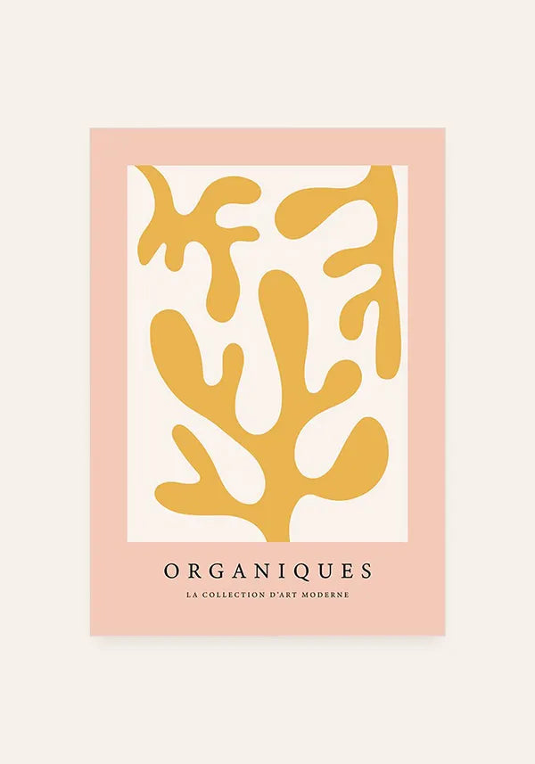 Quadro Matisse Inspired Art Formas Laranja e Rosa I
