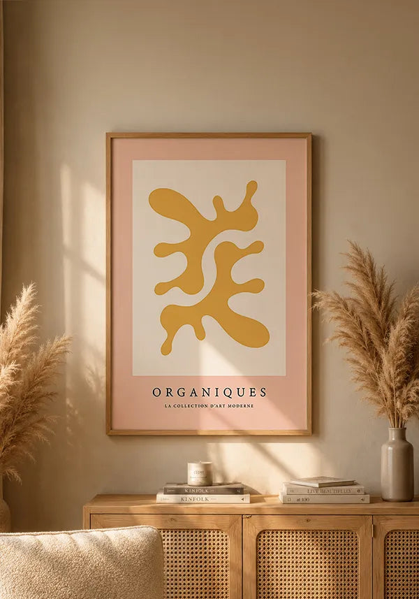 Quadro Matisse Inspired Art Formas Laranja e Rosa II