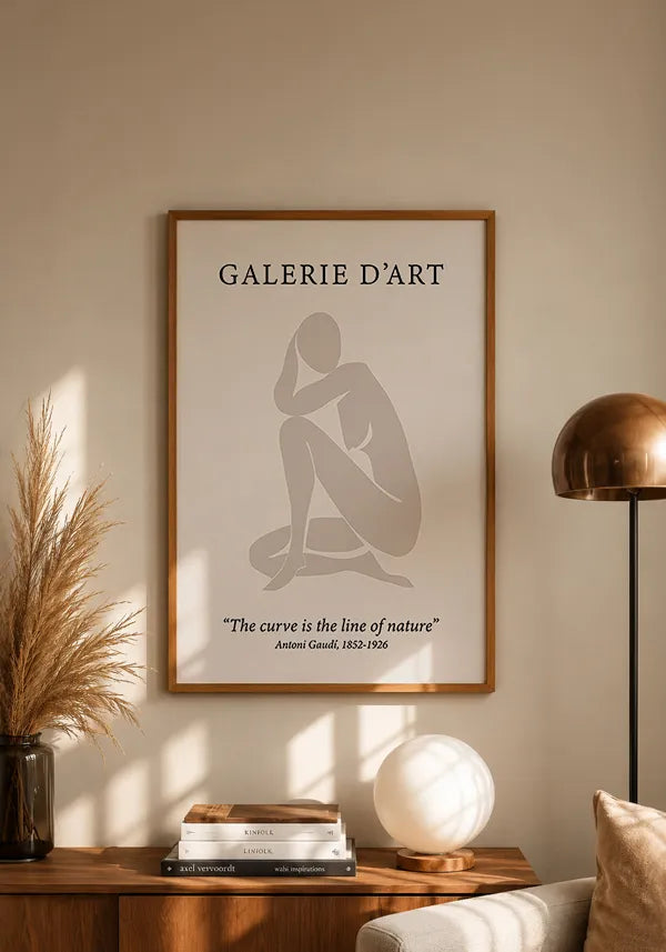 Quadro Matisse Inspired Art Mulher Femme Beige