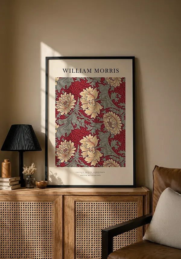 Quadro William Morris Chrysanthemum in Red