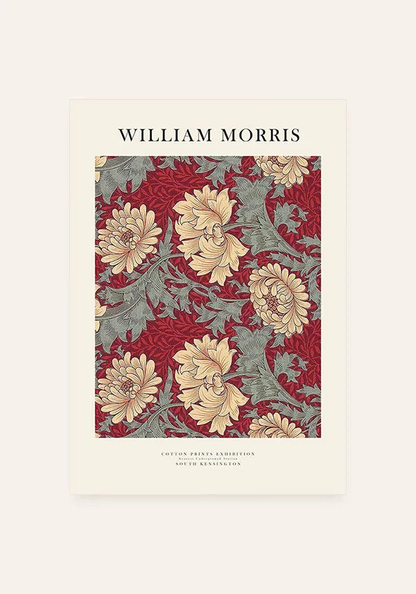 Quadro William Morris Chrysanthemum in Red