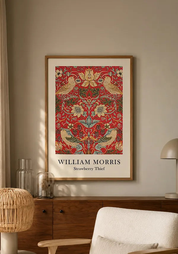Quadro William Morris Strawberry Thief Red