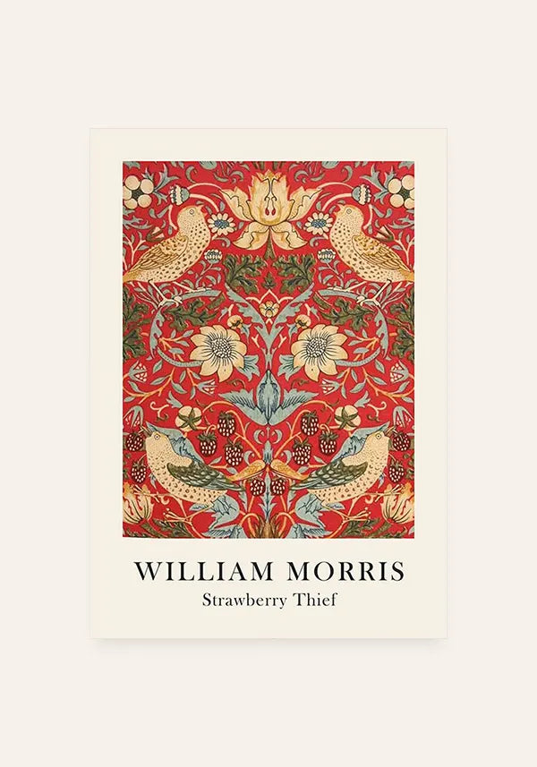 Quadro William Morris Strawberry Thief Red