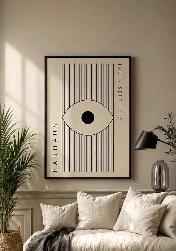 Quadro Bauhaus Olho Abstrato com Listras