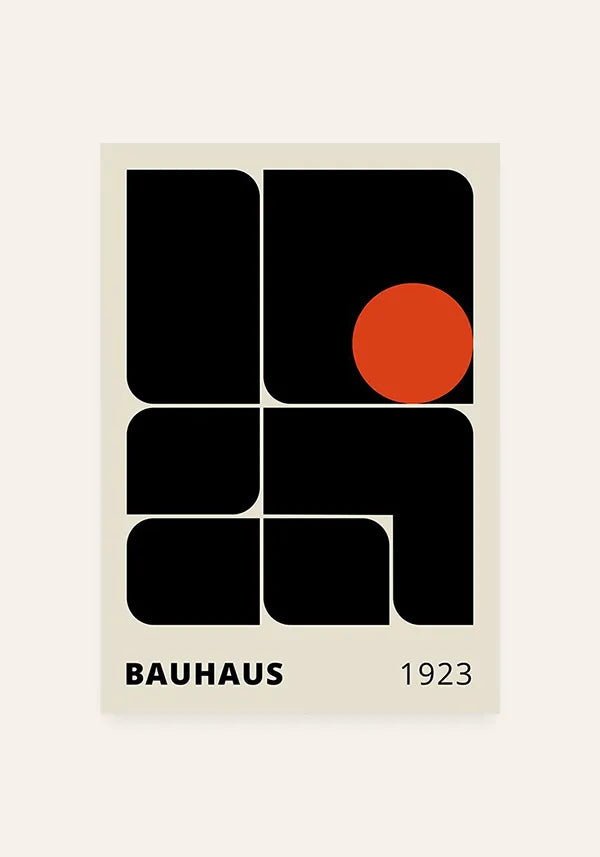 Quadro Bauhaus 1923 - Formas e Círculo Vermelho