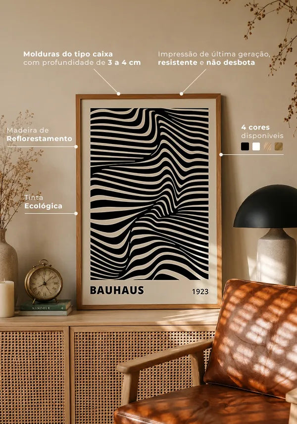Quadro Bauhaus Ausstellung 1923 - Linhas Abstratas no ambiente