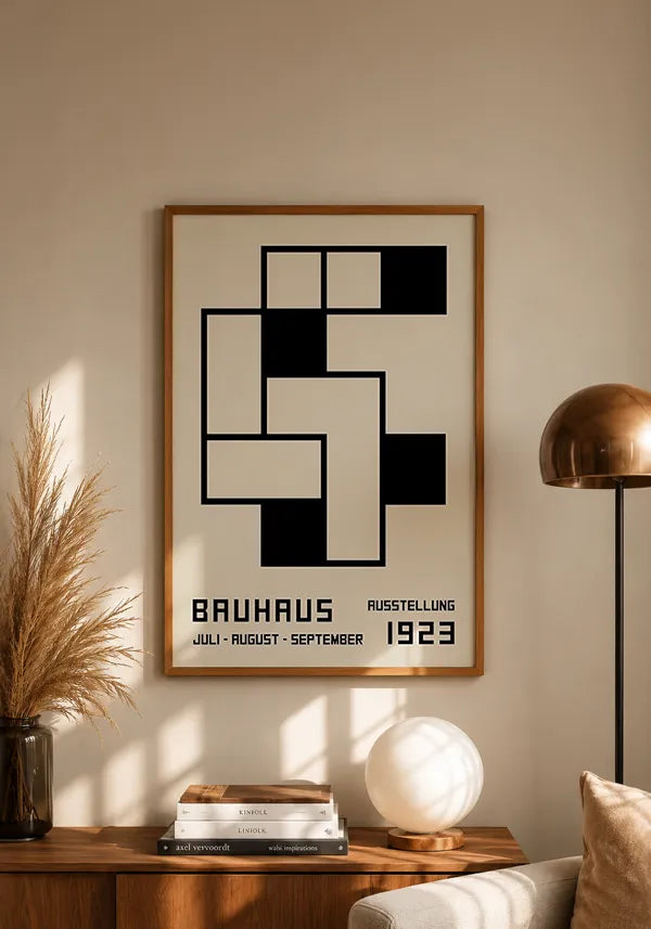Quadro Bauhaus Exhibition Poster 1923 Preto