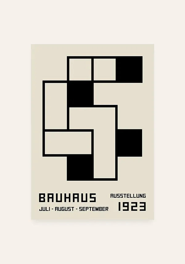 Quadro Bauhaus Exhibition Poster 1923 Preto