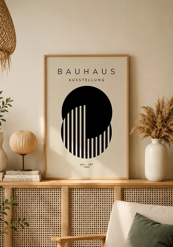 Quadro Bauhaus Minimalista Linhas e Circulos II