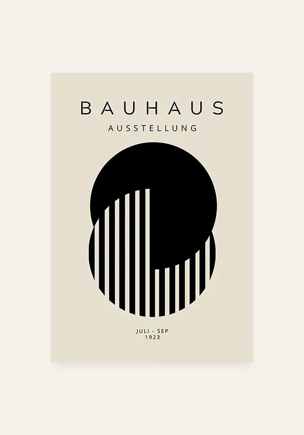 Quadro Bauhaus Minimalista Linhas e Circulos II