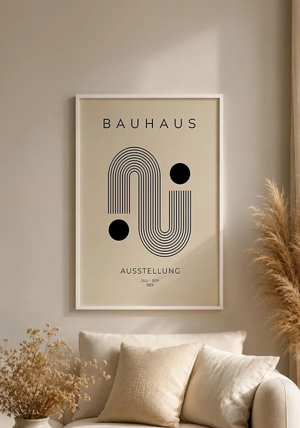 Quadro Bauhaus Minimalista Linhas e Circulos III