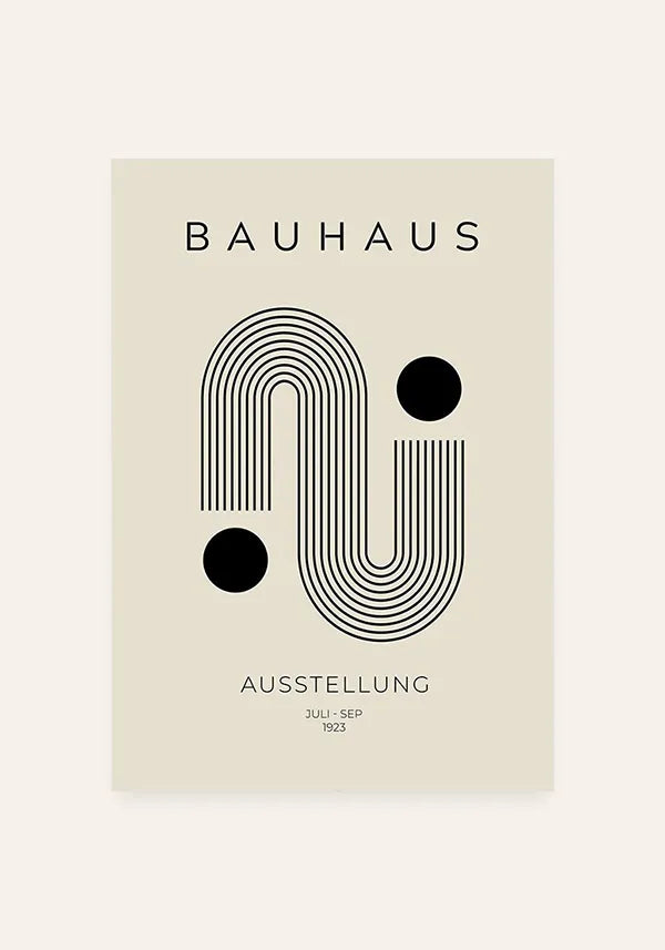 Quadro Bauhaus Minimalista Linhas e Circulos III