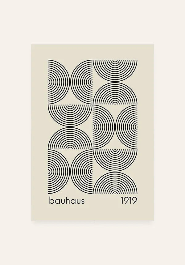 Quadro Bauhaus Linhas Circulares I