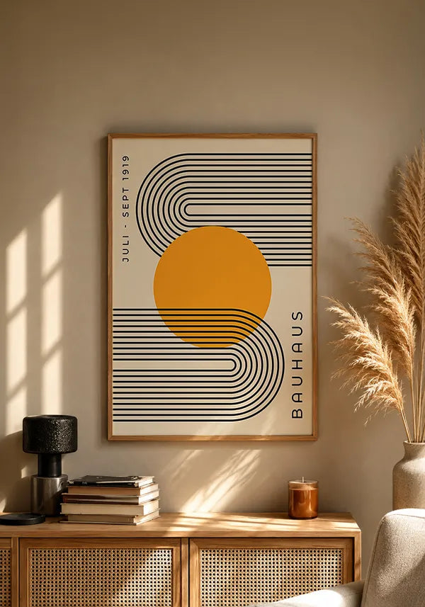 Quadro Bauhaus Círculo Amarelo