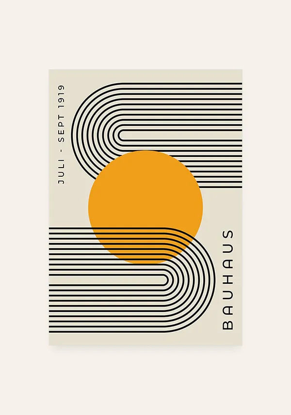 Quadro Bauhaus Círculo Amarelo