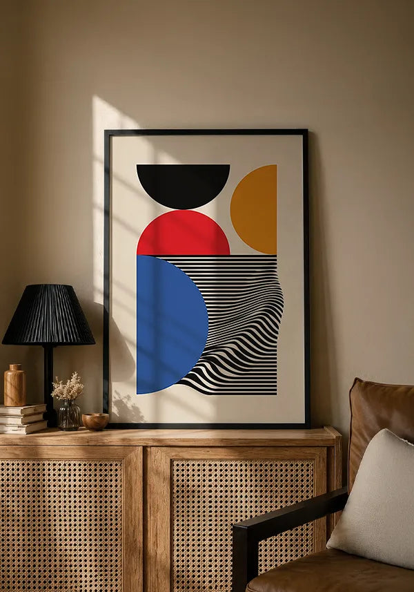 Quadro Bauhaus Linhas e Circulos